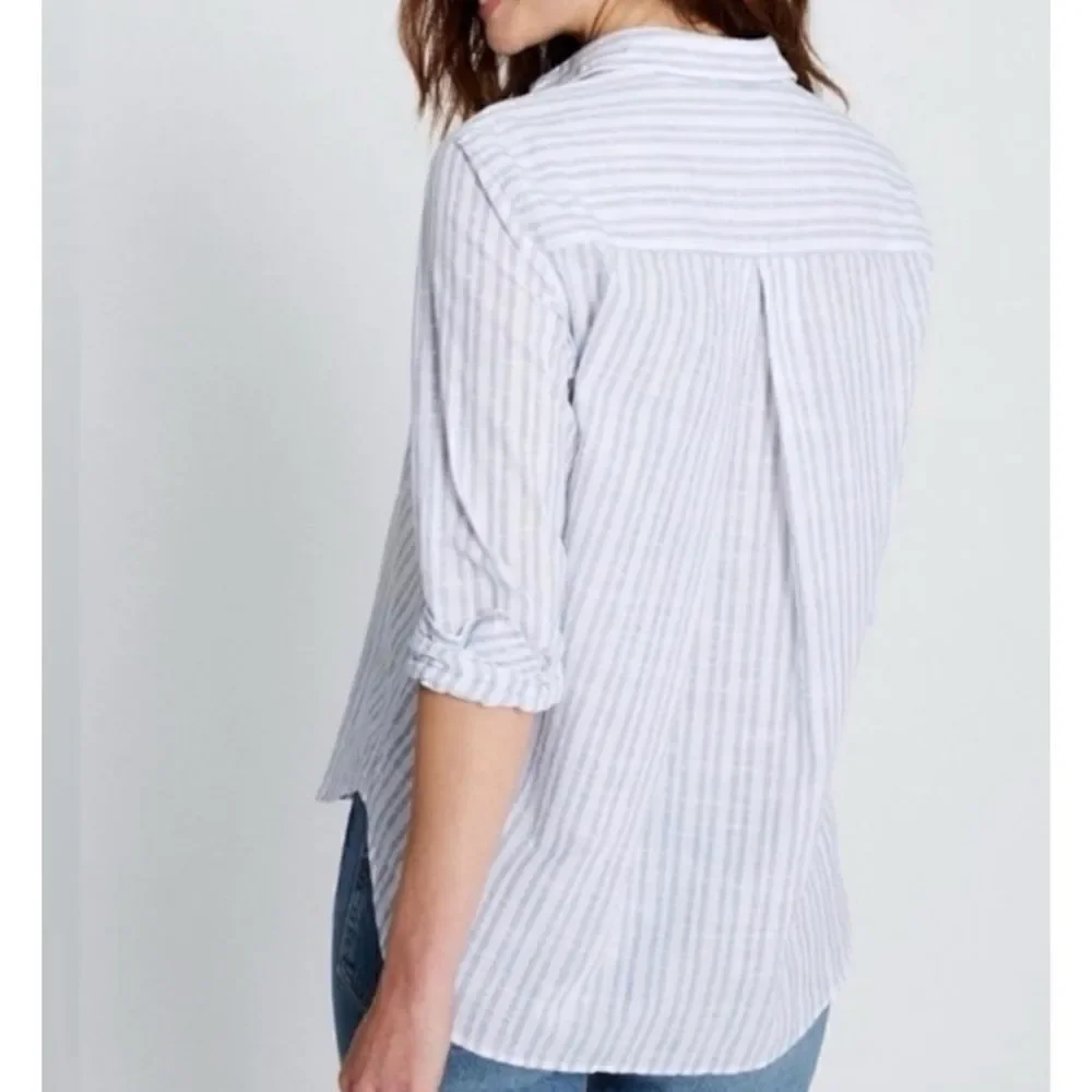 GRAYSON The Hero Washed Cotton Shirt Light Blue Striped Size L ( 04) Néw No Tags - Picture 2 of 7